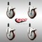 Service Caster 5 Inch 316SS Maroon Poly Swivel 1-1/8 Inch Expanding Stem Caster Set Lock Brake SCC-SS316TTLEX20S514-PPUB-MRN-118-4 - alternate 3